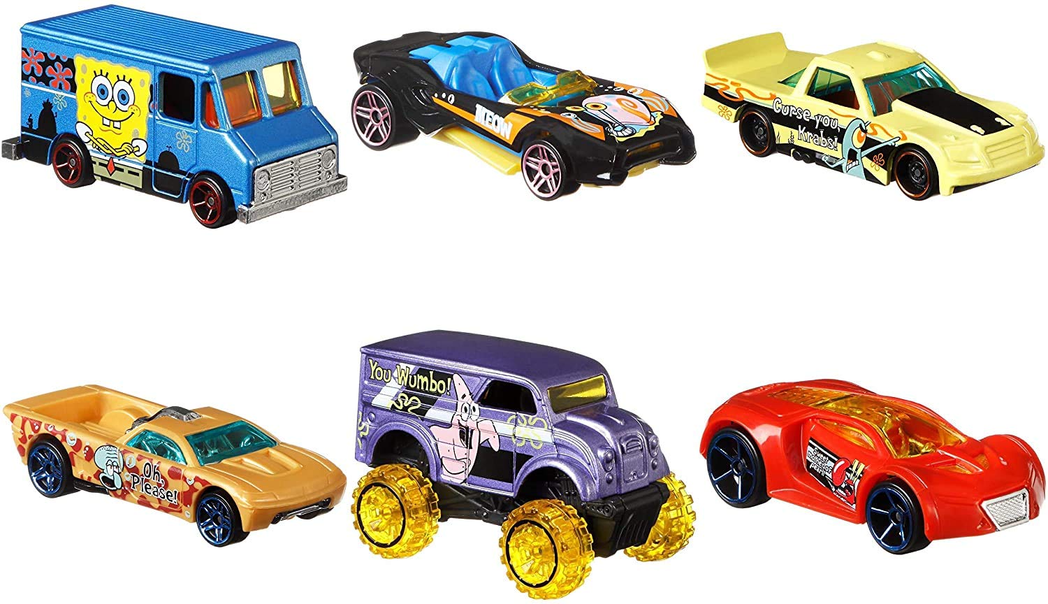 Amazon.com: Hot Wheels Spongebob 20 Best Year Ever 6 Car Bundle